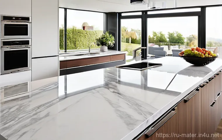 대리석과 인조석 차이 - **Prompt 1: The Elegance of Contrasting Countertops in a Modern Kitchen**
"A bright, spacious, a...