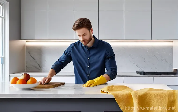 대리석과 인조석 차이 - **Prompt 1: The Elegance of Contrasting Countertops in a Modern Kitchen**
    "A bright, spacious, a...
